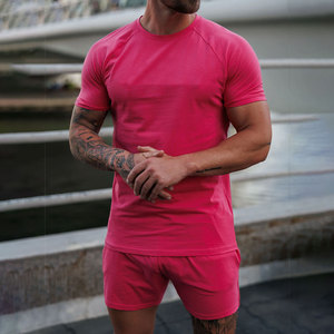 New Arrival <b>Men</b> Summer Casual Streetwear Short Sleeve T <b>Shirts</b> Shorts Twin Set 100% Cotton Breathable <b>Silk</b> Screen Printed - Product Image 1