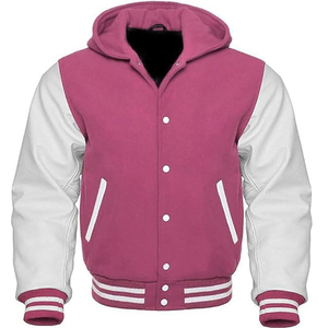 New Arrival Custom Design Men's Winter Casual Varsity Jacket 100% <b>Wool</b>/Leather Windproof Breathable Eco-Friendly Embroidered - Product Image 5