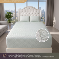 Protège-matelas matelassé Luxe Guard, surmatelas doux et durable, lavable en machine, 108x108 pouces, pour adultes, toutes saisons, hôtels