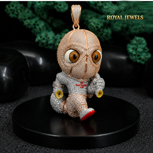 จี้รูปการ์ตูน 3 มิติ สีโรสโกลด์ ประดับเพชร สร้อยคอแฟชั่น เครื่องประดับ - Product Image 1
