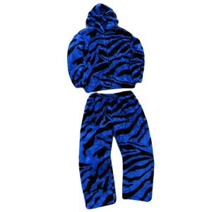 <b>Men's</b> Young Street Leopard Print Heavyweight Eco-Friendly Cotton Fleece Thickened Drawstring <b>Long</b> Sleeve Hooded Fluffy <b>Cardigan</b> - Product Image 5
