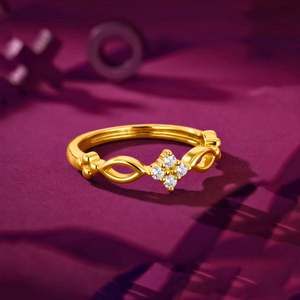 Hallmark Silver Graceful Bloom 18K Gold Plated Stainless Steel Ring - Product Image 1