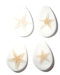 Starfish Real Specimen Plastic Cabochon Pear Shape Cut <b>Top</b> 33x22 mm White Flat Bottom for Crafts and Jewelry Making - Product Image 5