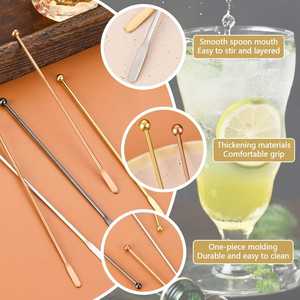 Cuchara de Barra de Acero Inoxidable con Mango Largo, Reutilizable, Ecológica, Portátil, Moderna, para Mezclar Bebidas en Casa o en Bares - Product Image 5