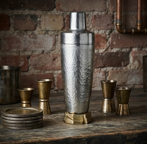 Proveedor Mayorista de Cocteleras Metálicas, Juego de Cocteleras Plateadas con Diseño Martillado Dorado, al Mejor Precio - Product Image 4
