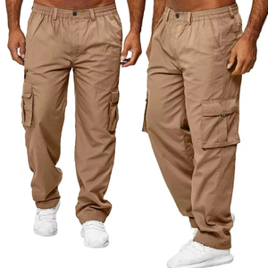 Joggers cargo décontractés pour hommes, taille haute, en polaire chaude, avec cordon de serrage, pour le printemps, l'hiver et le travail en extérieur - Collection 2026 - Product Image 6