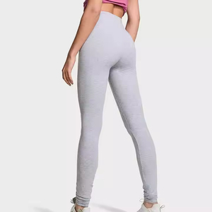 Leggings de yoga taille haute unis pour femme, longueur intégrale, extensibles dans les quatre sens, en nylon/spandex élastique 220g, coutures thermocollées - Product Image 4