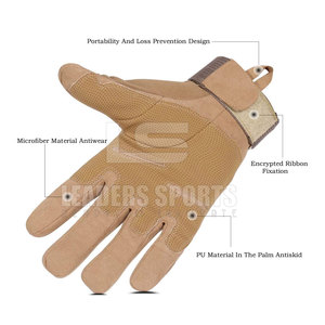 Gants de paintball en cuir de protection avec fermeture auto-agrippante réglable, matériau respirant antidérapant pour une utilisation active en extérieur pour hommes - Product Image 6