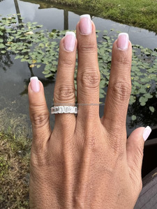 Bague empilable en or blanc 14 carats Bijoux Bague d'éternité Diamant pour femmes Bague de fiançailles Bague en diamant cultivé en laboratoire - Product Image 4