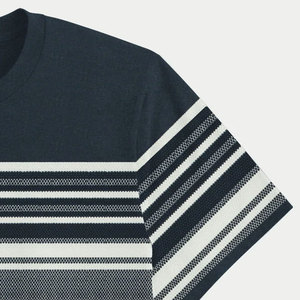 Men's Short Sleeve O-Neck T-Shirt Knitted Regular Fit Casual 100% Cotton Breathable Back Neck <b>Logo</b> - Product Image 6