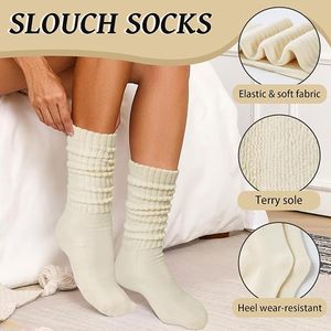 Calcetines de compresión hasta la rodilla para mujer, medias altas hasta el muslo de algodón liso con lunares - Product Image 5