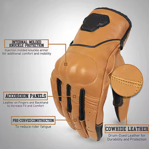 SALVA LEATHER % Leather <b>Motorcycle</b> Racing Gloves Full Finger Touch Screen Strap Closure Good Quality - Product Image 2