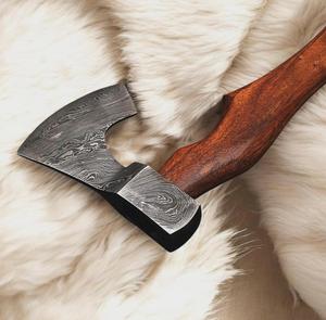 STEEL CRAFT INTERNATIONAL Hand-Forged Damascus Steel Mini <b>Axe</b> 12" RoseWood <b>Handle</b> DIY Grade ODM 1 Year - Product Image 5