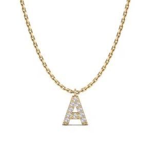Colgante Letra A de Plata 925 con Moissanita y Engaste de Diamantes de Imitación, Colgante Unisex Estilo Hip Hop, Regalo - Product Image 1
