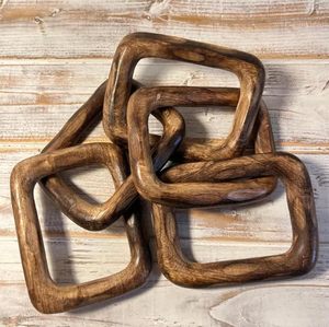 Escultura Decorativa de Nudos de Cadena de Madera Tallada a Mano, Decoración Cuadrada para el Hogar Estilo Rústico, de Alta Calidad, para Montar en la Pared - Product Image 2