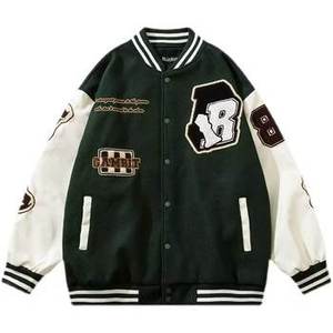 Nouvelle veste en laine patchwork tendance, style vintage Letterman, veste de baseball universitaire, veste d'hiver écologique, style hip hop, en solde - Product Image 4