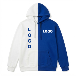 Sweat à capuche unisexe en molleton chenille blanc et bleu personnalisé pour sororité grecque, avec logo brodé sur le devant, manches raglan, coupe classique, vêtement d'hiver - Product Image 1