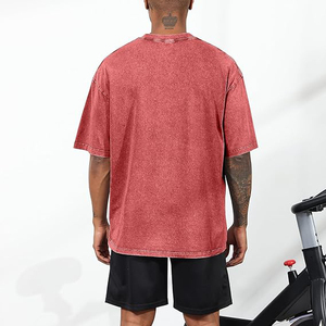 Maroon Men T <b>shirts</b> Vintage Acid Wash Heavy Cotton Oversized Fit Drop Shoulder Streetwear Retro Tee - Product Image 3