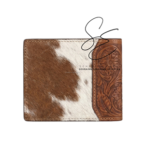 Genuine Leather Bifold <b>Wallet</b> <b>Men</b> Hand Tooled Leather <b>Wallet</b> Vintage Hair On Card Holder <b>RFID</b> DAILY use Rodeo <b>Wallet</b> - Product Image 3
