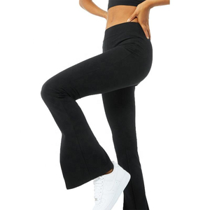 High Waist Bell Bottom Women Flare Pants Women Wide Legs Pant Ladies Print Flared <b>Trouser</b> OEM Serviced Customized Pants - Product Image 6