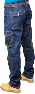Pantalones de Trabajo de Mezclilla Azul, Pantalones Cargo con Múltiples Bolsillos, Pantalones Largos para Trabajos al Aire Libre - Product Image 4