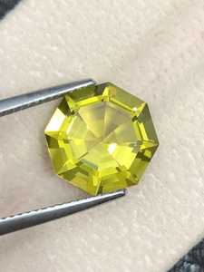 พลอยควอตซ์เลมอนทรงหกเหลี่ยมเจียระไนแบบพิเศษ สีเหลืองสดใส สำหรับทำเครื่องประดับ - Product Image 1