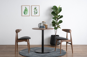 Silla de Comedor de Madera de Roble Malayo con Respaldo Curvado y Asiento de Vinilo, Estilo Mid-Century, Color Cacao Espresso, para Hogar, Restaurante, Cafetería - Product Image 5