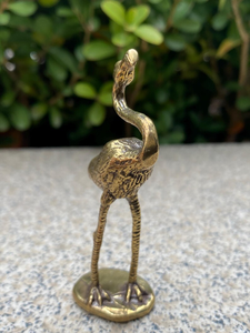 Figurine d'Oiseau Grue en Laiton Faite à la Main, Sculpture Élégante en Métal, Statue d'Oiseau à Long Cou, Décoration de Table pour la Maison et le Bureau, Faune Sauvage - Product Image 5