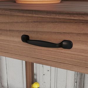 Brown Outdoor Garden <b>Potting</b> <b>Bench</b> Table with Removable Sink and Faucet Functional Storage Option - Product Image 5