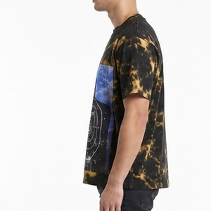 Camiseta de Manga Corta con Estampado Tie-Dye para Hombre, Corte Regular, Cuello Redondo, Estilo Urbano, Jersey de Algodón - Product Image 2