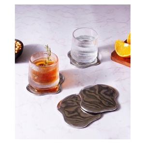 Vente chaude sous-verre en aluminium avec miroir polonais thé café boisson cuisine sous-verre hôtel Restaurant maison Table à manger sous-verre - Product Image 3