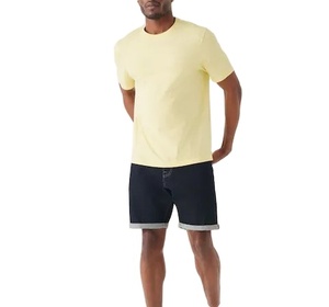 Nouveau design respirant t-shirts pour hommes vêtements goutte épaule hommes chemises col rond manches courtes couleur citron coupe régulière entraînement - Product Image 1