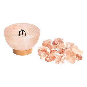 Lampe en sel rose de l'Himalaya de première qualité, 100% naturelle et raffinée, en forme de bol, emballée dans un sac, pour la décoration - Product Image 3