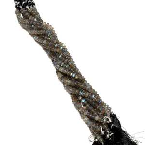 Cuentas de Labradorita Natural Lisa en Forma de Rondelle para Joyería, Hilo de Piedras Sueltas de Alta Calidad - Product Image 4