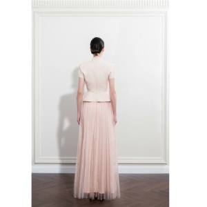 Nuevos Productos de Tendencia 2026, Camisa para Mujer, Blusa EVELINA PEPLUM, 250 Gramos, Tejida, Manga Corta, Cuello Alto, Blusas para Mujer, Vietnam - Product Image 2