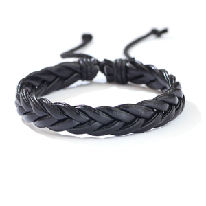 Wholesale Fashion Vintage Braided PU Leather Bracelets Couple Bracelet Black Brown Wristbands <b>Bangles</b> <b>for</b> <b>Men</b> Women - Product Image 3