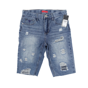 กางเกงยีนส์สีอ่อนเอวกลางปักลายระบายอากาศได้ดีเป็นมิตรกับสิ่งแวดล้อมแห้งเร็วซิปกระดุมสไตล์สตรีทแวร์ฤดูร้อนฤดูใบไม้ผลิลำลองคาร์โก้ - Product Image 1