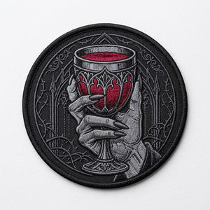 Parche Termoadhesivo Bordado con Cabeza de Lobo Híbrido Gótico, Insignia Redonda para Motociclistas, Venta al por Mayor, Aplique Personalizado para Chaquetas de Cuero - Product Image 6