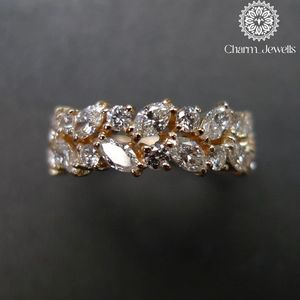 Bague de Fiançailles et d'Éternité Classique pour Femme Charm_Jewells en Argent Plaqué Or Rose 18K avec Moissanite Taille Coussin et Sertissage à Griffes IGI - Product Image 5