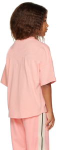 T-shirt rose oversize à manches courtes pour enfants, décontracté, 100 % fibre de bambou, col rond, couleur unie, coupe classique, respirant et écologique - Product Image 2
