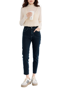 กางเกงยีนส์เอวยางยืดแบบลำลองสำหรับสตรีทแวร์ระบายอากาศได้ดีสไตล์ฮิปฮอปสำหรับฤดูร้อน - Product Image 3