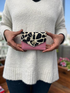 Nouveau Western recyclé imprimé Animal Multi cuir femmes pochette élégant trapu arc-en-ciel couleur multi-usage sac à main ATM porte-carte portefeuilles - Product Image 4