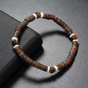 Trendy Bead Yellow Tiger Eye <b>Bracelet</b> Geometric Natural Stone <b>Stretch</b> Gift for Men Women Buddhist Symbol A800894 - Product Image 4