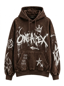 Men's Oversized <b>Brown</b> Acid Wash Hoodie Tracksuit Sets Heavyweight Streetwear Cotton <b>Jogger</b> Matching Sweat Suit Custom Apparel - Product Image 4
