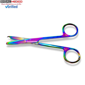 Suture Stitch Scissors 4.5" Straight Manual Multicolor Rainbow <b>Titanium</b> Coating Premium Quality Stainless Steel General Surgery - Product Image 4