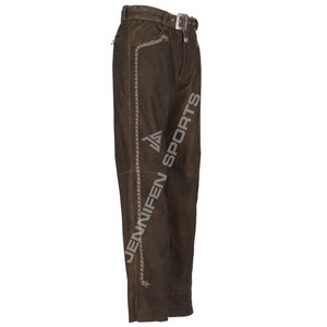 Pantalon de jogging unisexe allemand de haute qualité, costume bavarois pour l'Oktoberfest, marron, 100% cuir de vachette véritable - Product Image 2