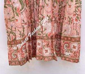 Nouveauté Mini robe maxi en coton indien imprimée de fleurs pour femmes, robe d'été à encolure hanley pour femmes - Product Image 4