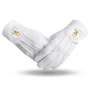 White Cotton <strong>Wrist</strong> Length Gloves Masonic Emblem Heat Transfer Printing Plain Style Breathable Touchscreen Needle <strong>Detection</strong> Quick - Product Image 1