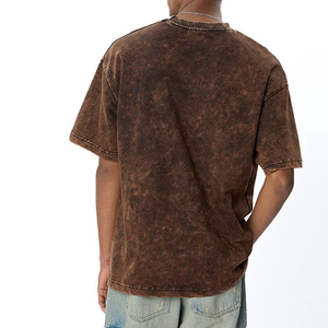 Camiseta Oversize Personalizada con Estampado Serigrafiado y Lavado Ácido para Hombre, Estilo Urbano, 100% Algodón Orgánico Jersey, Casual, Verano, a la Moda - Product Image 2