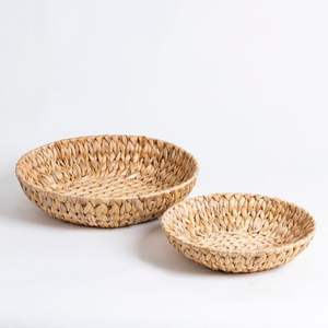 Meilleure vente plateau de rangement écologique jacinthe d'eau nordique en osier tissé poignées de plateau de fruits pour les boissons à la maison - Product Image 1